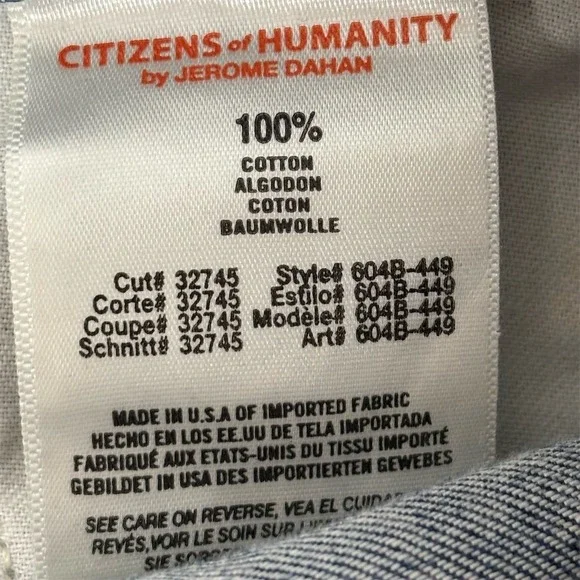 Citizens of Humanity Sid Straight Leg Jeans Blue Mens 33 Made in USA Denim - Picture 10 of 13